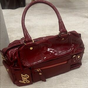 D&G Deep Red Patent Leather Vintage Satchel